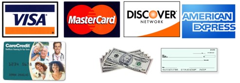 Payment Methods: Visa, MasterCard, Discover, American Express, Care Credit, Checks, Cash
